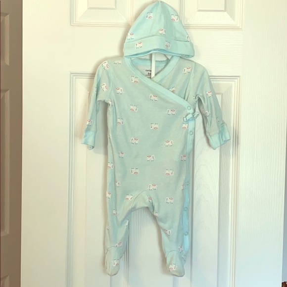 kimono footed onesie
